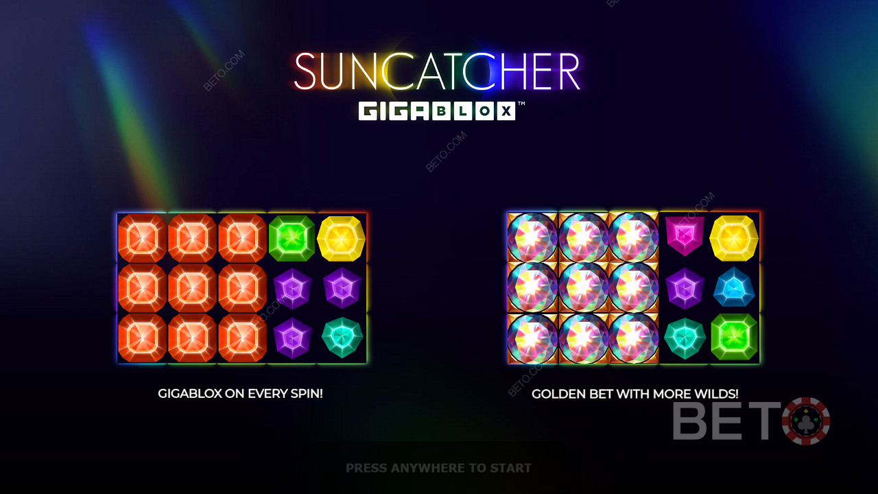 Вступний екран з деякою інформацією про Suncatcher Gigablox