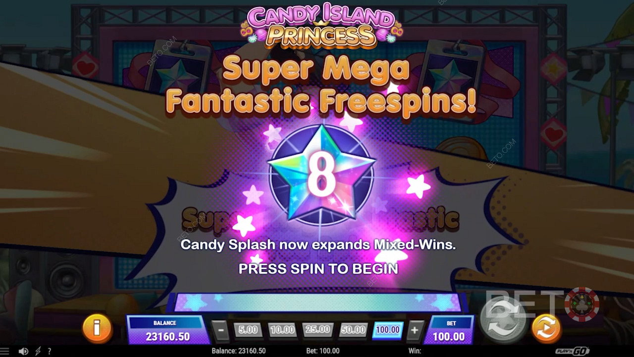 Яскраві безкоштовні обертання в Candy Island Princess