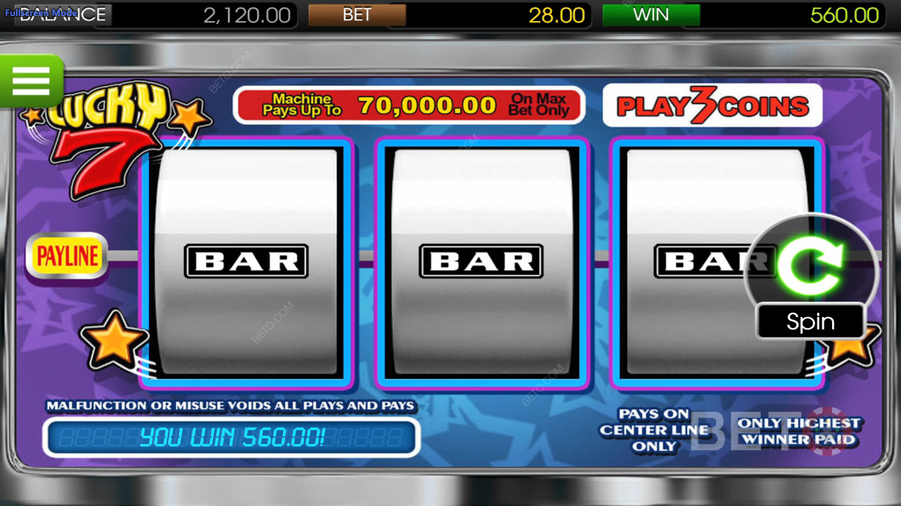 Lucky 7 Betsoft Огляд від BETO Slots