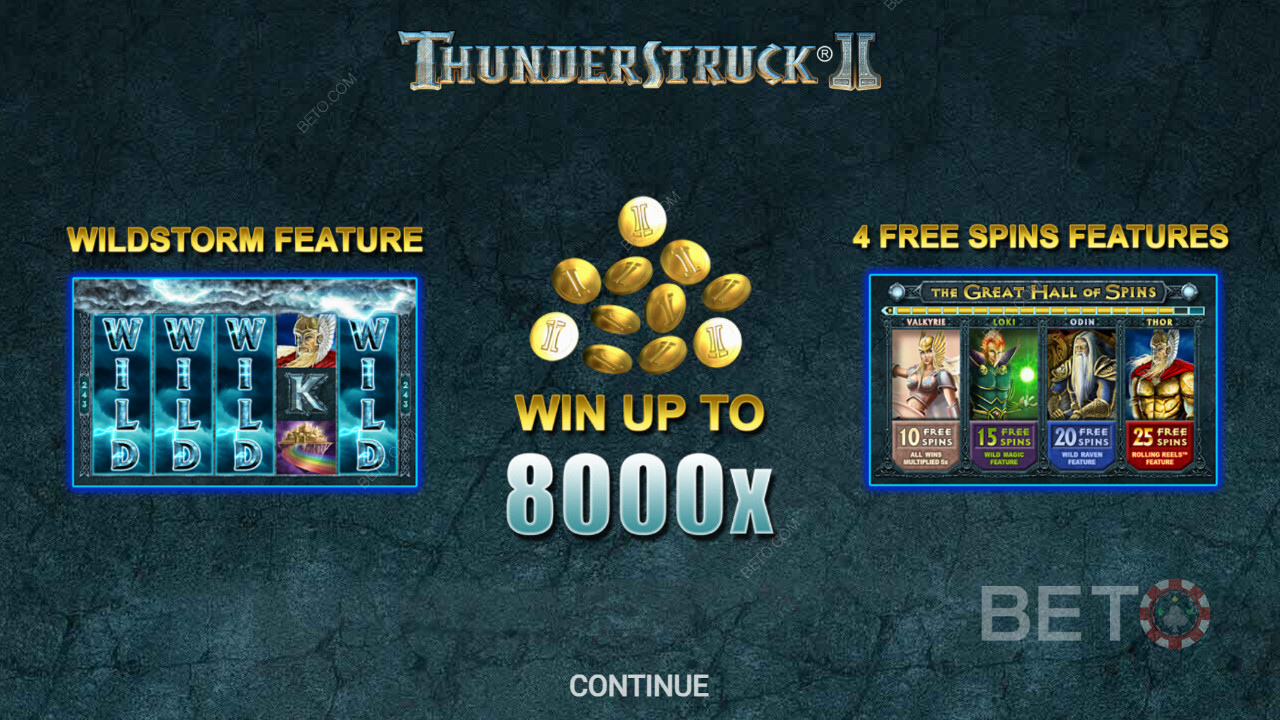 Вступний екран програми Thunderstruck II