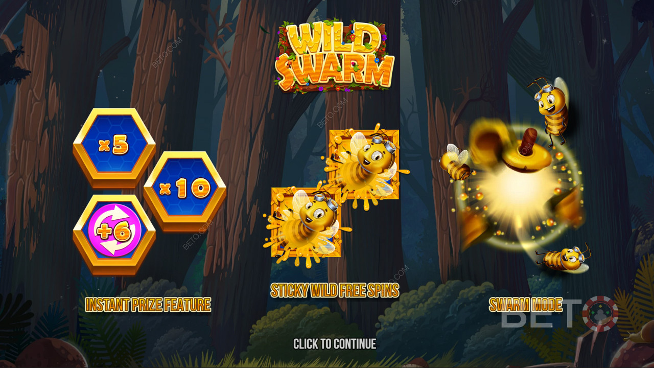 Насолоджуйтеся потужними бонусними можливостями в онлайн-слоті Wild Swarm