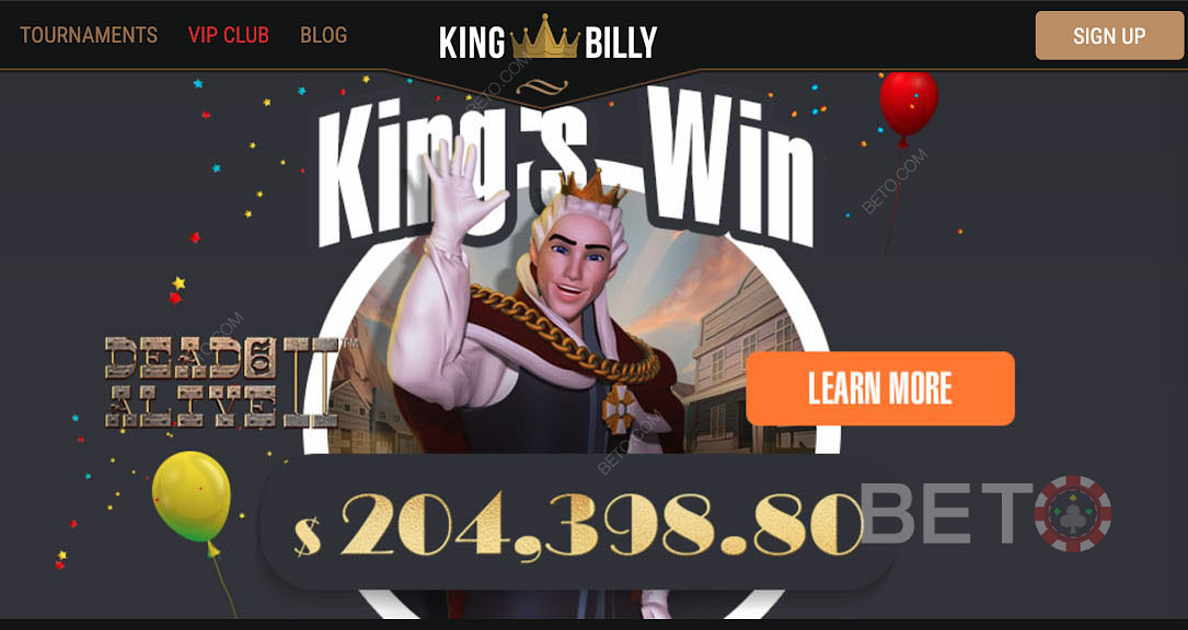 Отримуйте величезні виграші, граючи в популярні слоти в казино King Billy