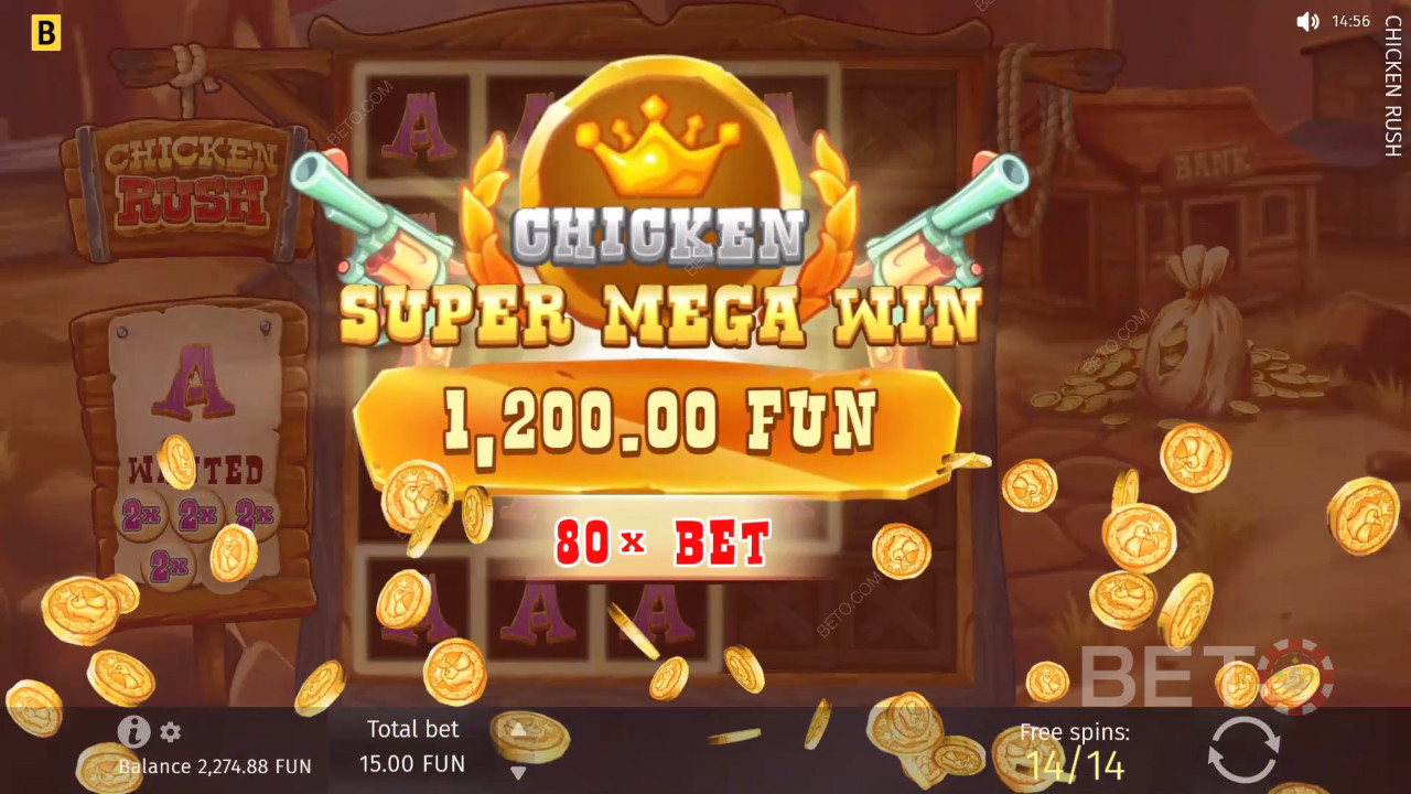 Виграйте у відеослоті Chicken Rush у 5 000 разів більше вашої ставки!