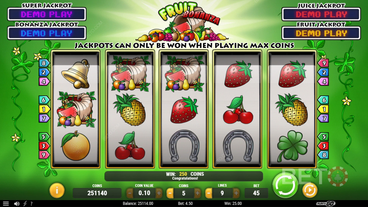 Огляд Fruit Bonanza від BETO Slots
