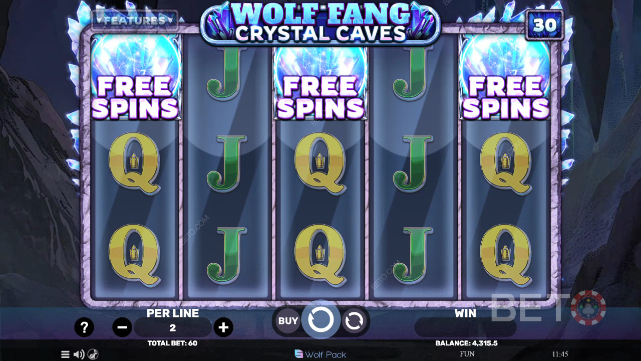 Wolf Fang - Огляд Crystal Caves від BETO Slots