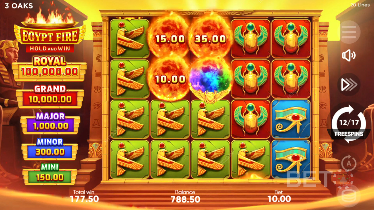 Пояснення функцій бонусів у грі Egypt Fire від 3 Oaks Gaming