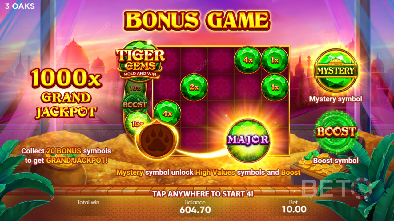 Особливості бонусів у грі Tiger Gems від 3 Oaks Gaming
