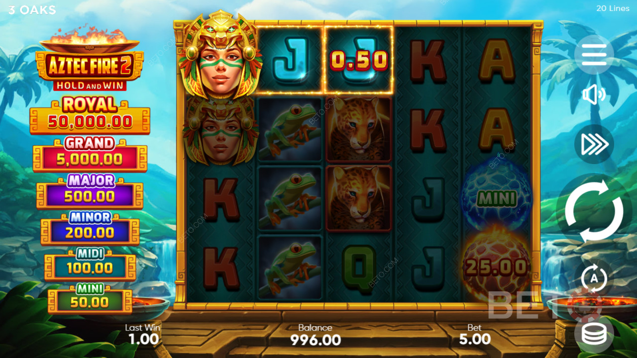 Як грати в Aztec Fire 2 від 3 Oaks Gaming