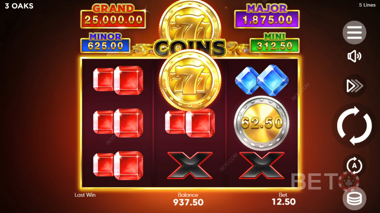 Виграйте у відеослоті 777 Coins у 6 000 разів більше вашої ставки!