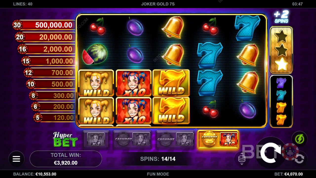 Виграйте 50 000 разів більше вашої ставки в ігровому автоматі Joker Gold 7s!