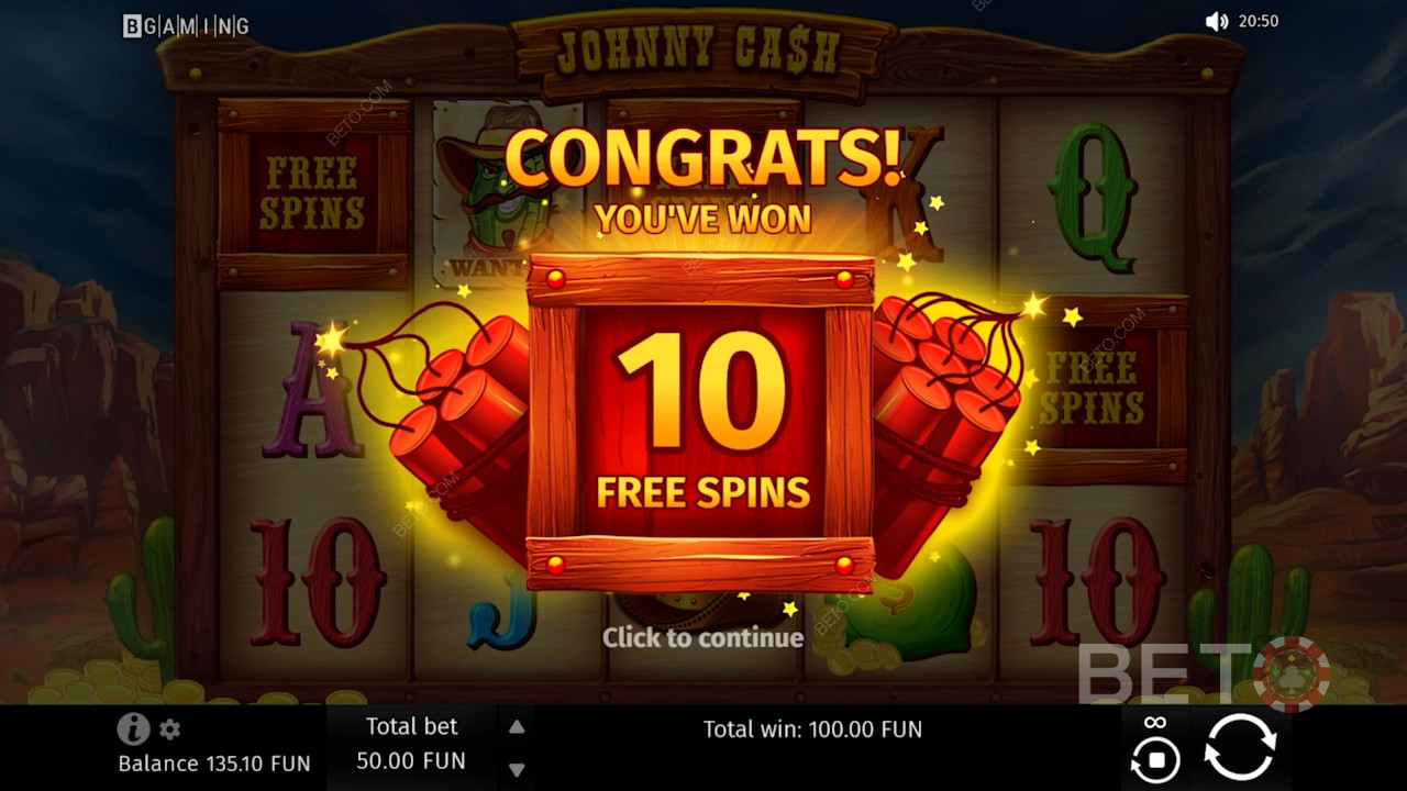 Виграйте призові безкоштовні обертання в Johnny Cash