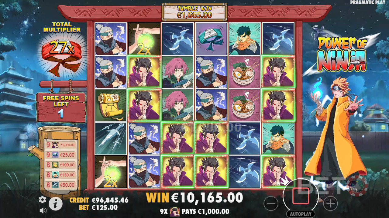 Пояснення бонусних функцій у Power of Ninja від Pragmatic Play