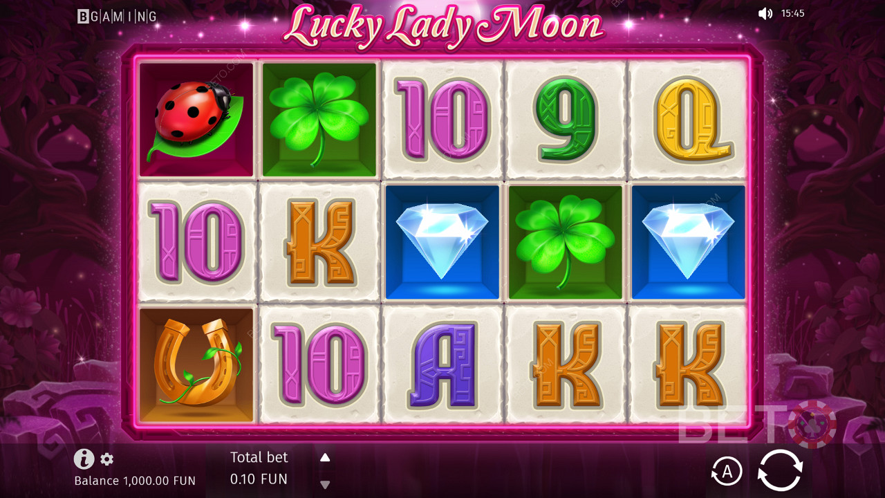 Досліджуйте всі діаманти та вигравайте величезні суми в Lucky Lady Moon