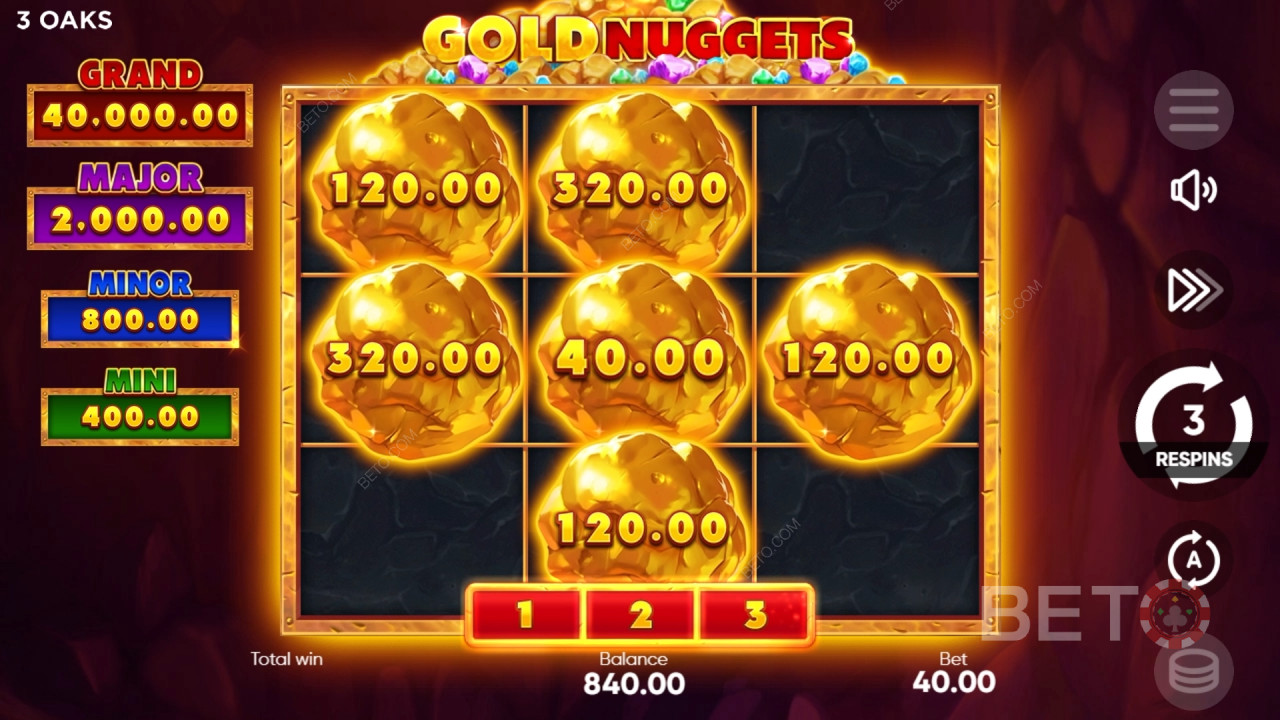 Gold Nuggets (3 Oaks) Грати Безкоштовно