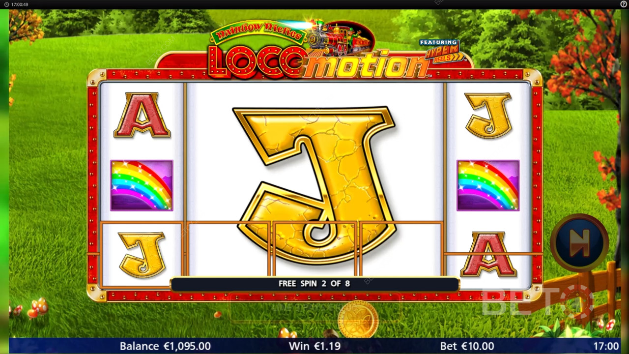 Виграйте 1,037 разів більше вашої ставки в онлайн-слоті Rainbow Riches Locomotion!