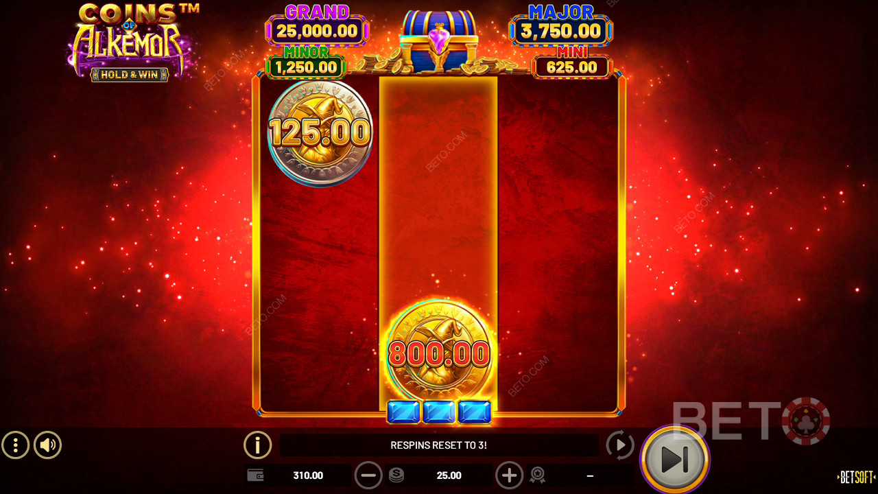 Виграйте 3,600 разів більше вашої ставки в слоті Coins of Alkemor - Hold & Win!