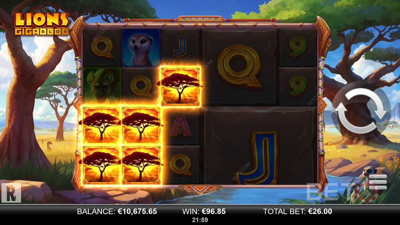 Огляд Lions GigaBlox від BETO Slots