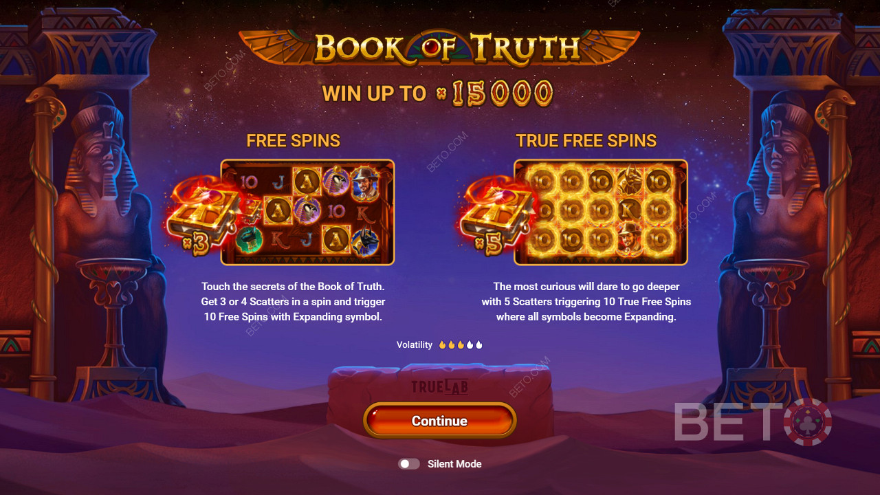 Безкоштовні обертання та справжні обертання слоту Book of Truth