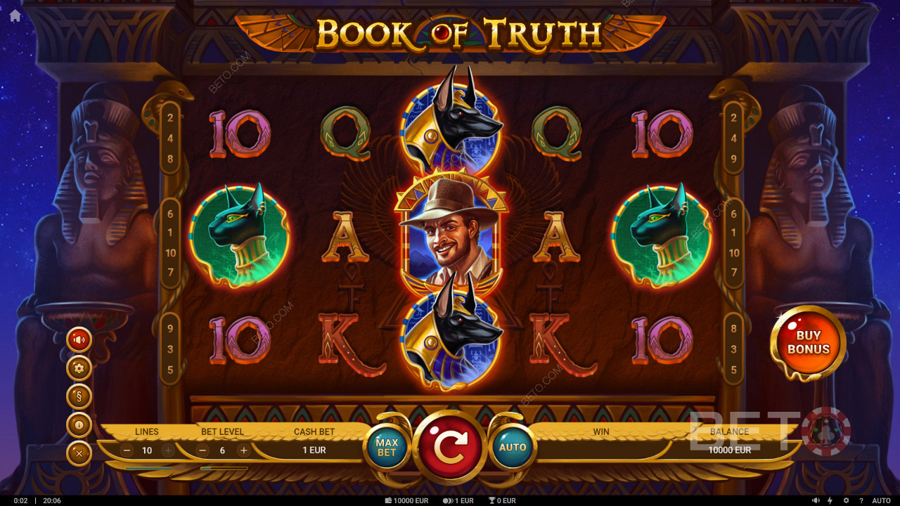 Book of Truth відеослот із двома типами безкоштовних обертань із символами, що розширюються