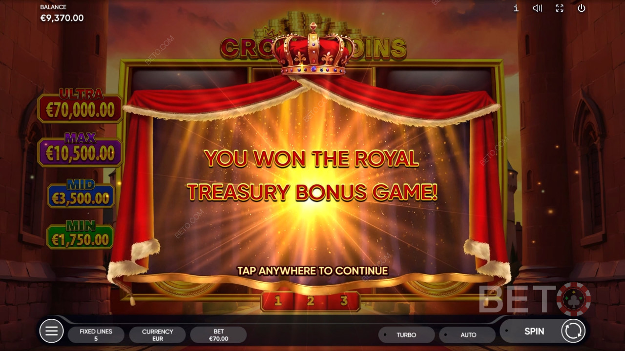 Виграйте 2 500 разів більше вашої ставки в онлайн-слоті Crown Coins!