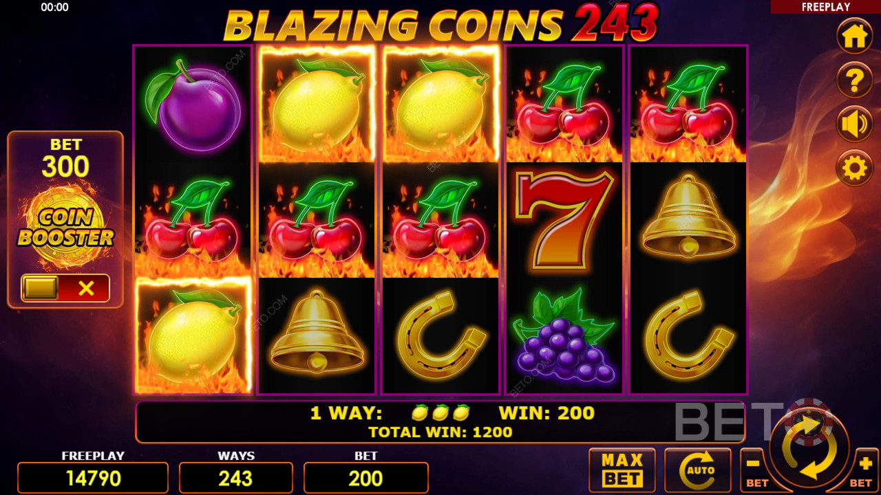 Огляд Blazing Coins 243 від BETO Slots