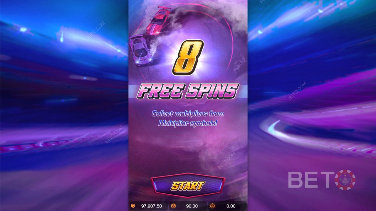 Функції бонусу пояснюються в Speed Winner від PG Soft