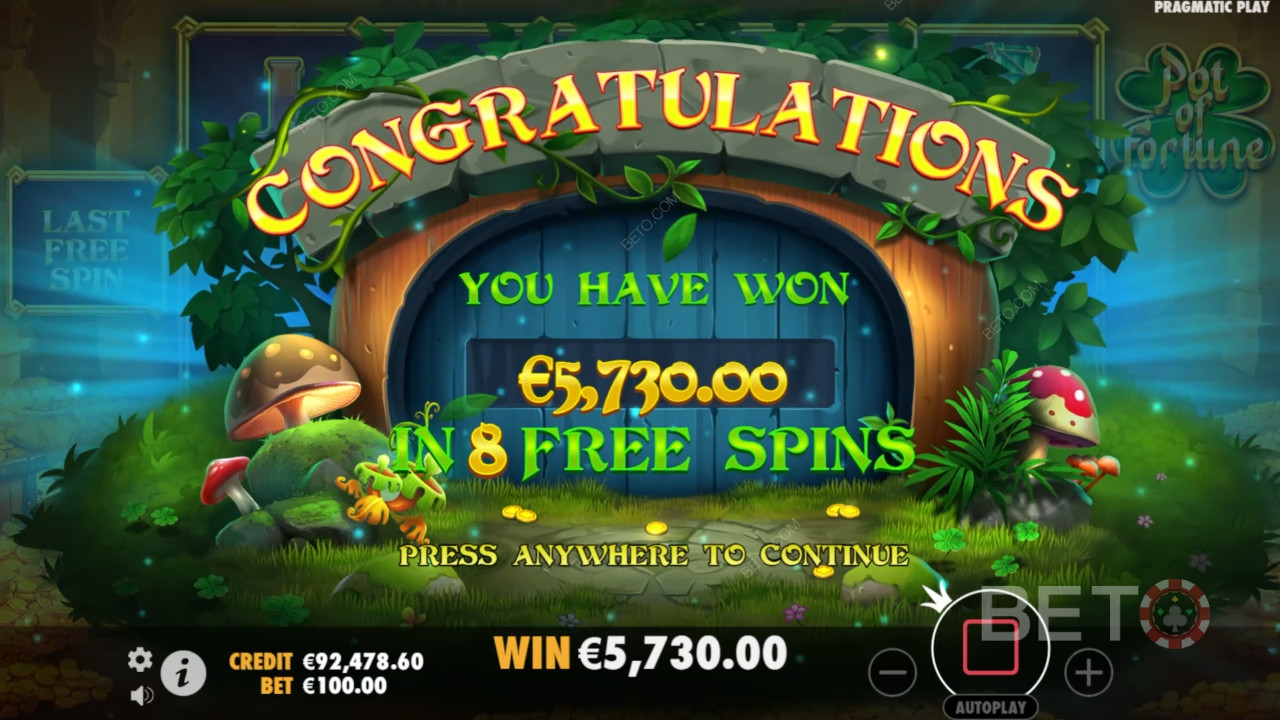 Виграйте 5 000 разів більше вашої ставки в ігровому автоматі Pot of Fortune!