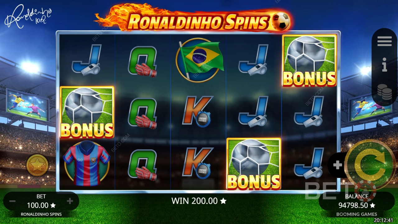Огляд обертань Роналдіньо від BETO Slots
