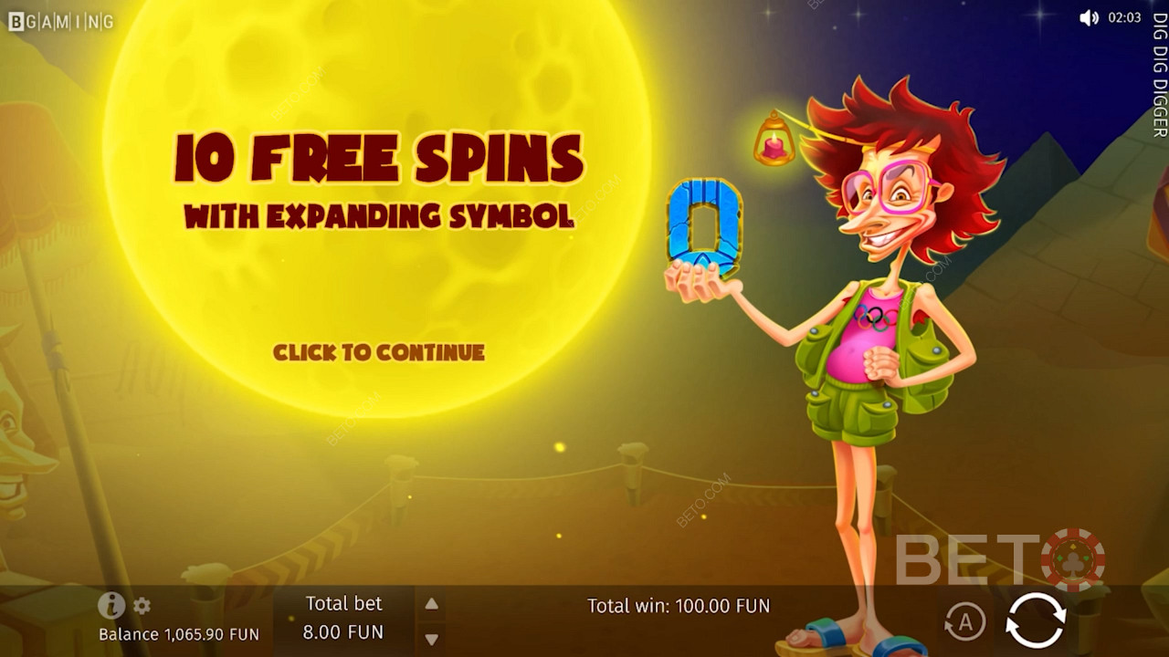 Запуск бонусного раунду Free Spins надає гравцям 10 безкоштовних обертань