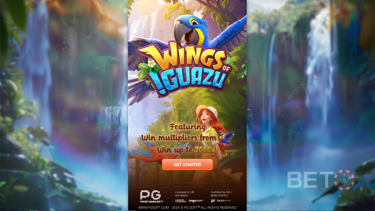 Виграйте у 2 000 разів більше вашої ставки в онлайн-слоті Wings of Iguazu!