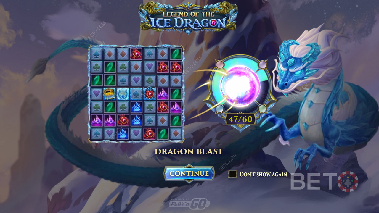 Активуйте кілька потужних функцій, як-от Dragon Blast у слоті Legend of the Ice Dragon