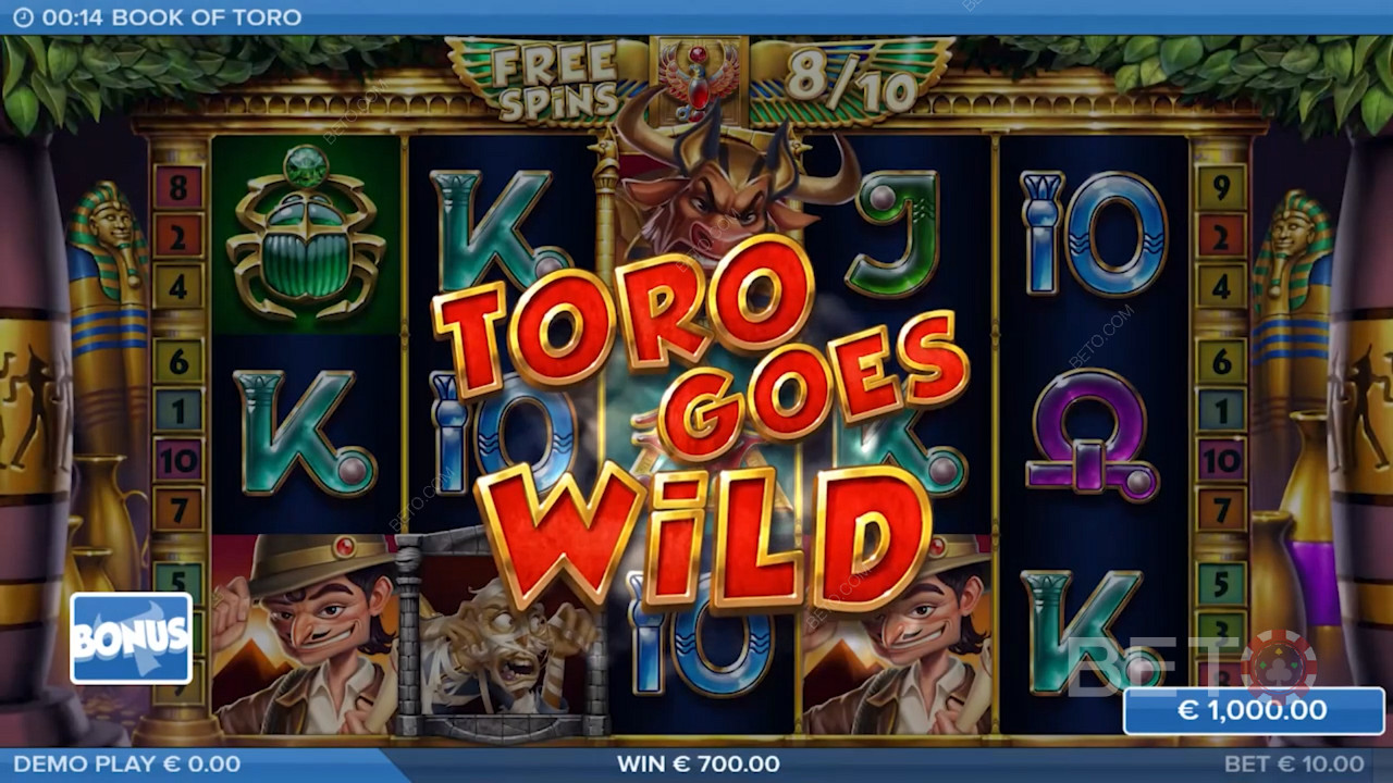 Насолоджуйтеся класичною функцією Toro Goes Wild, яку можна побачити в інших слотах Toro