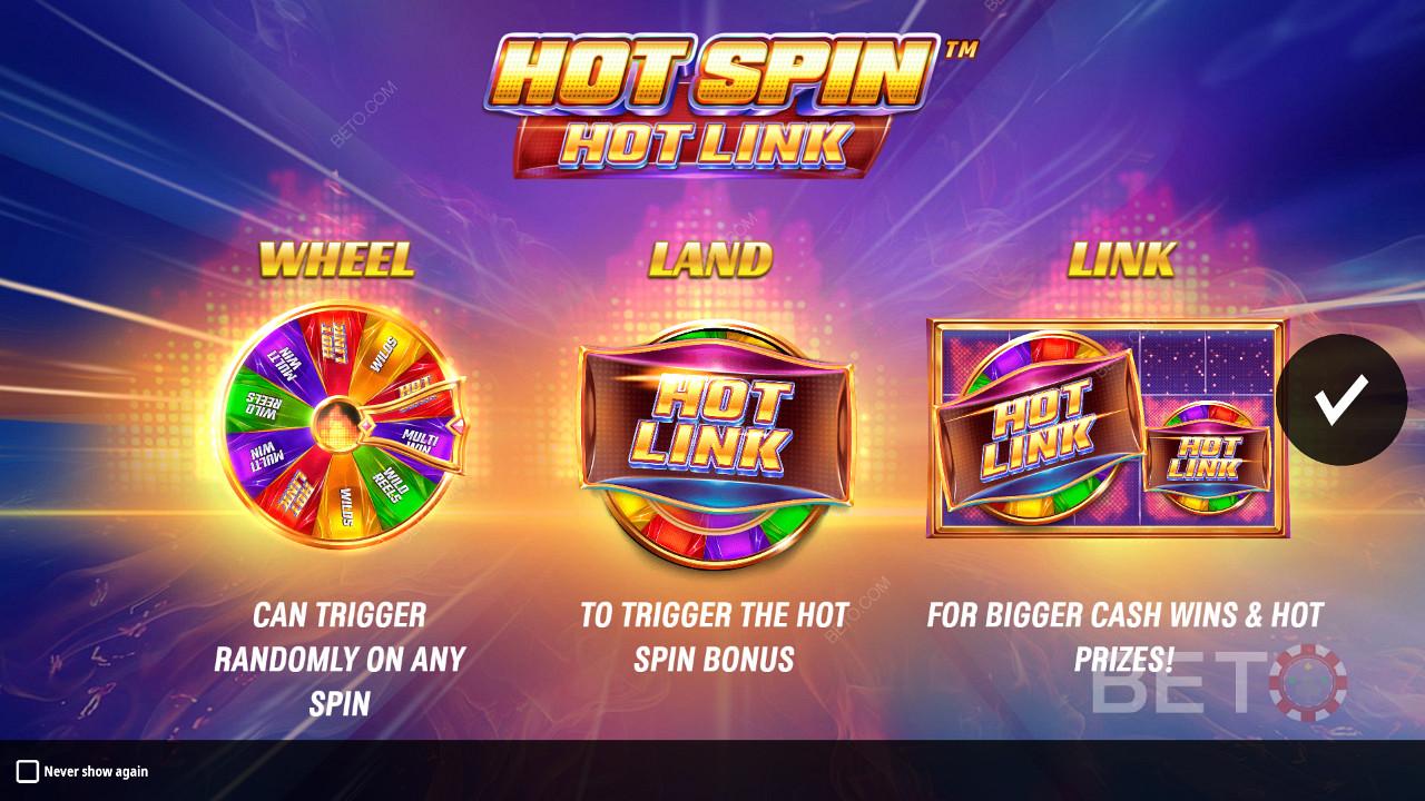Hot Spin Hot Linkвступний екран з детальною інформацією про бустерів