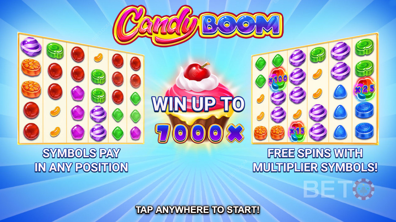 Почніть свою ігрову сесію в Candy Boom