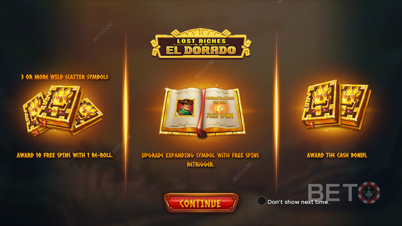 Lost Riches of El DoradoВступний екран містить деяку інформацію