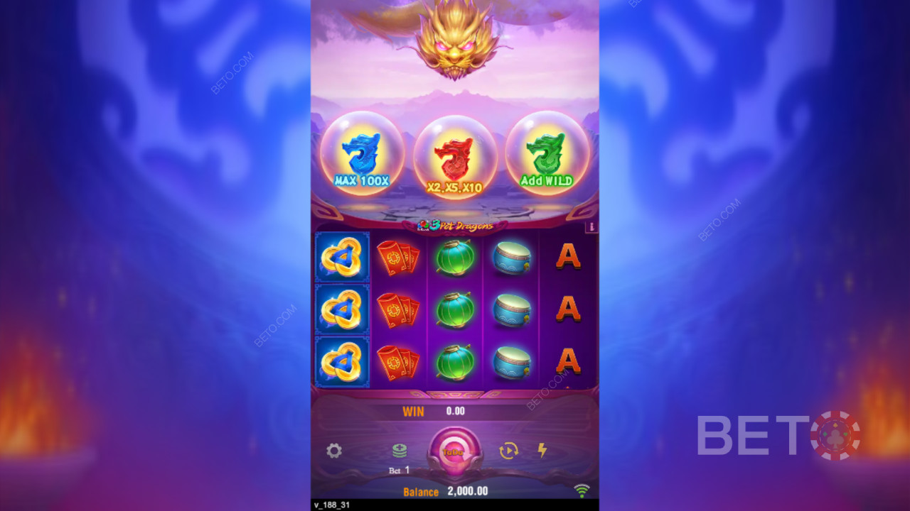 Виграйте 10 000-кратну ставку в онлайн-слоті 3 Pot Dragons!