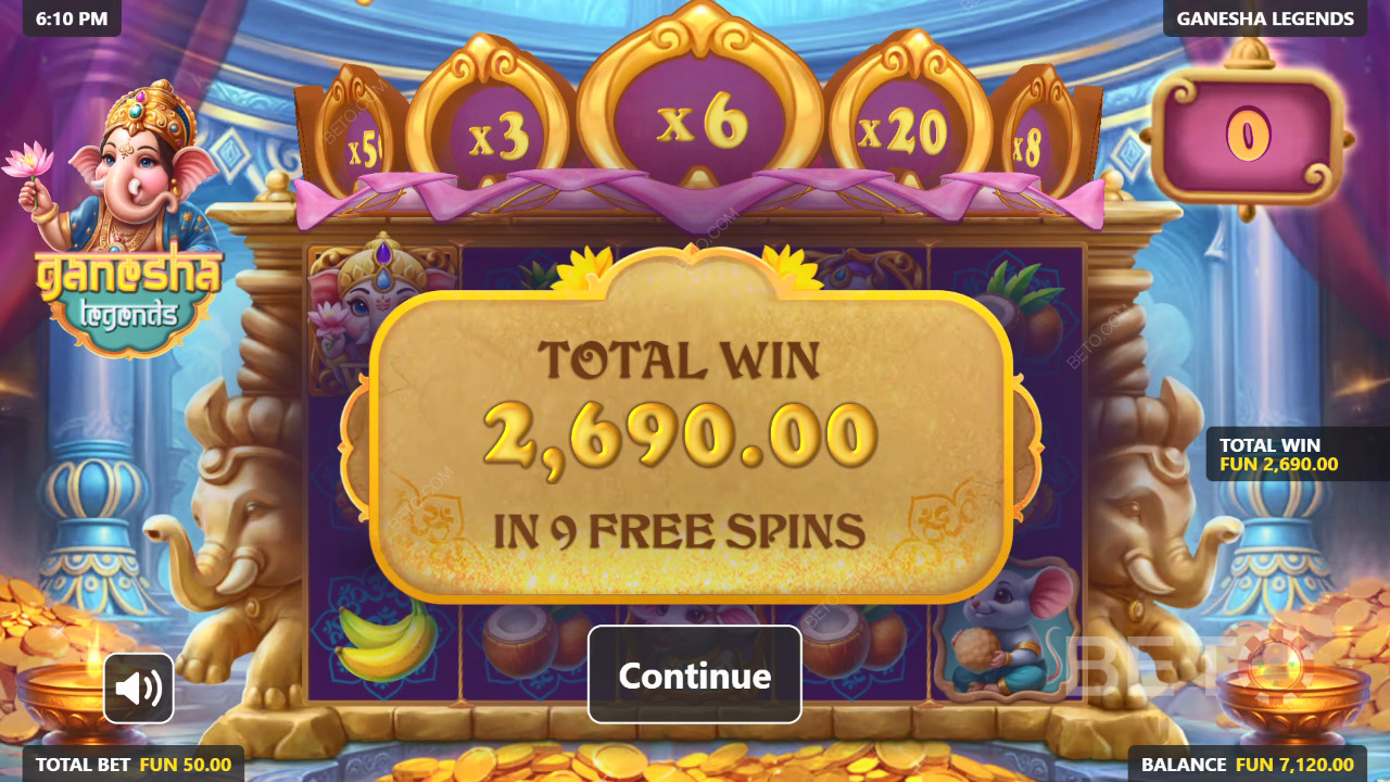 Виграйте 5,000-кратну ставку в слоті Ganesha Legends!