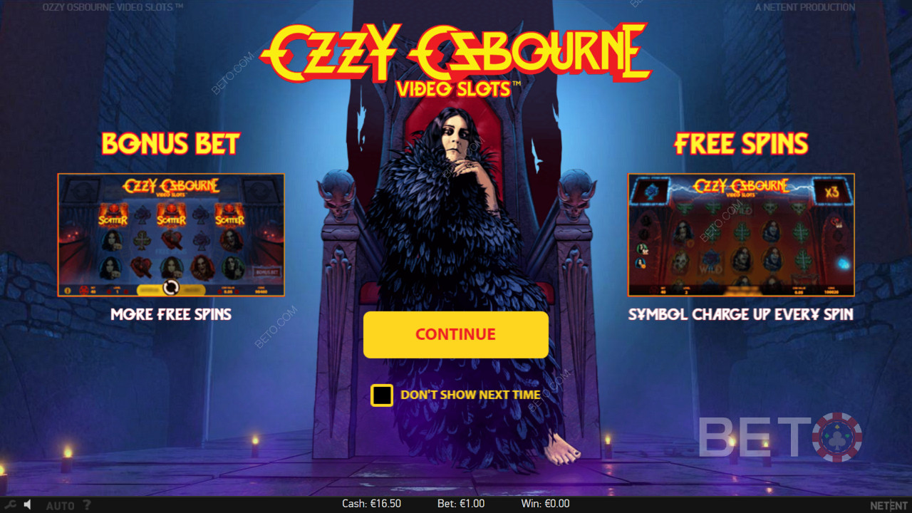 Насолоджуйтеся бонусною ставкою та безкоштовними обертаннями в ігровому автоматі Ozzy Osbourne