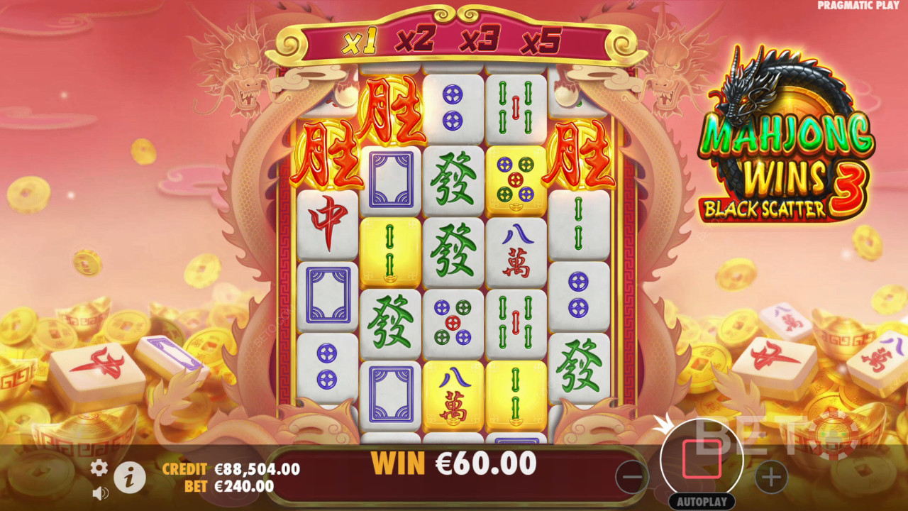 Mahjong Wins 3 - огляд чорного скаттера від BETO Slots