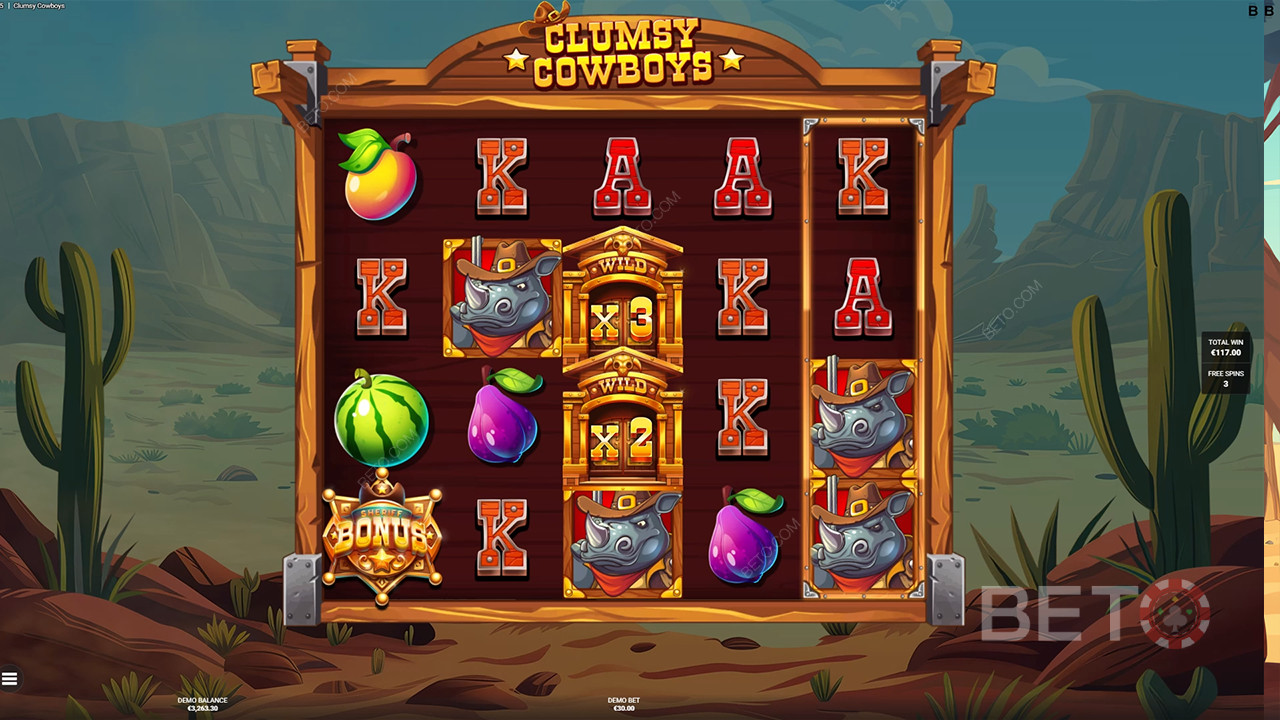 Огляд Clumsy Cowboys від BETO Slots