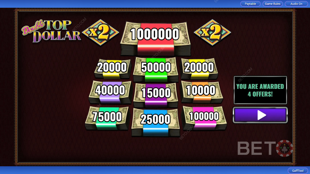 Пояснення функцій бонусу в Double Top Dollar від IGT
