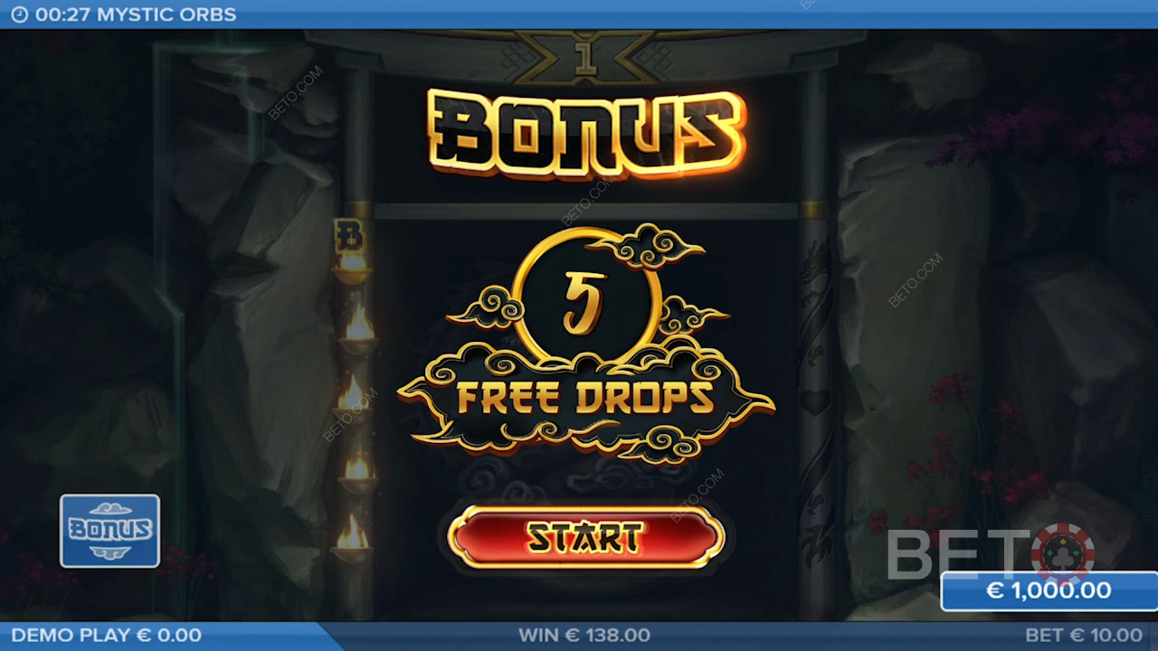 Покладіть 5 символів кулі, щоб активувати бонусну гру та отримати 5 безкоштовних обертань