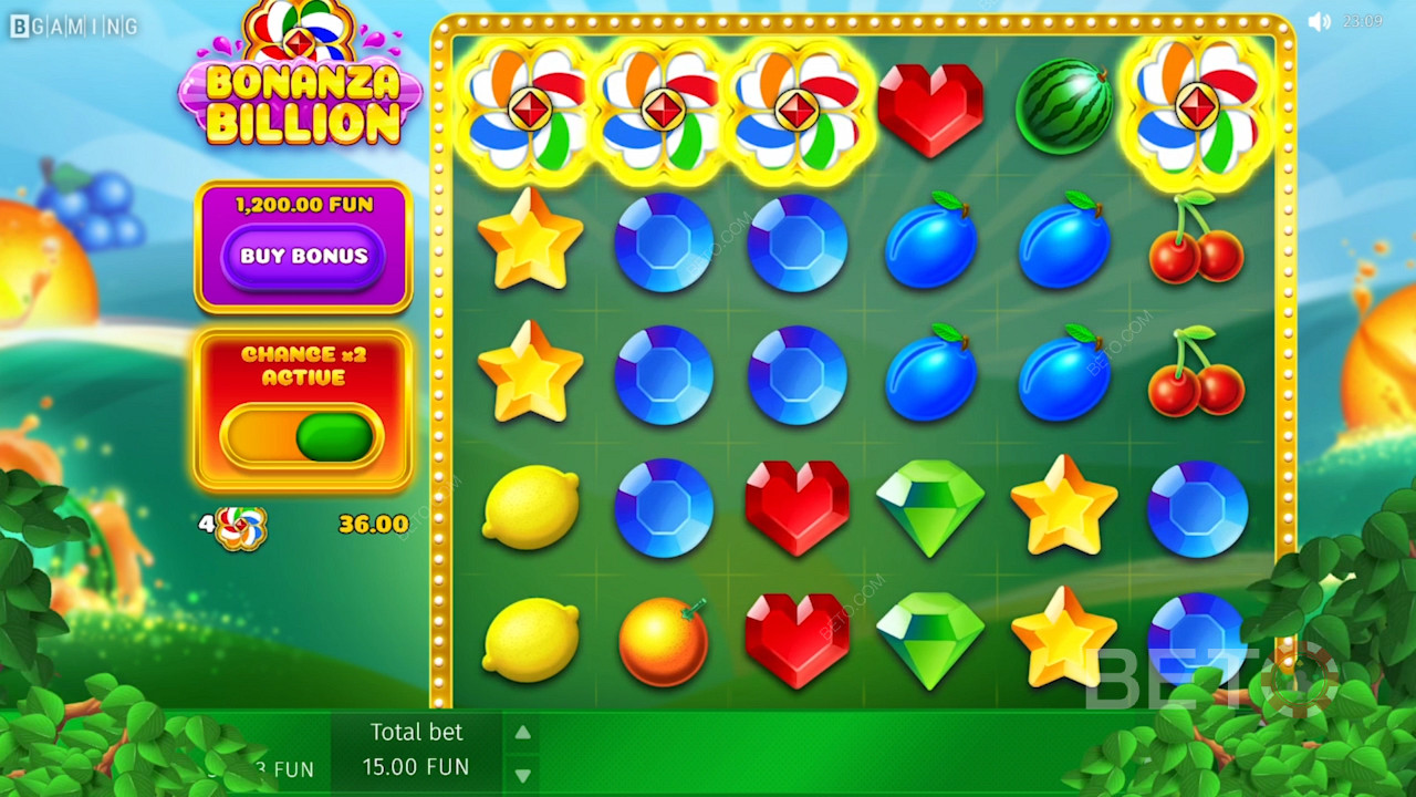 Опція Chance X2 в ігровому автоматі Bonanza Billion