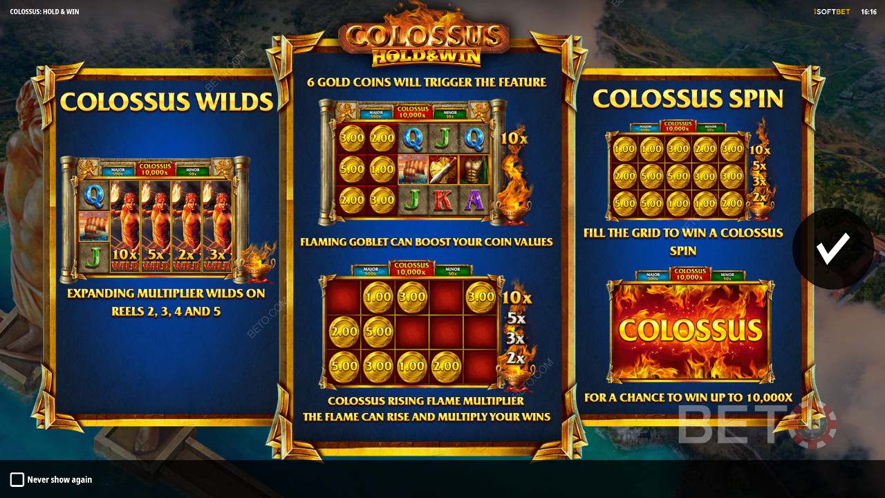 Насолоджуйтеся дикими символами, респінами та джекпотами в слоті Colossus: Hold and Win