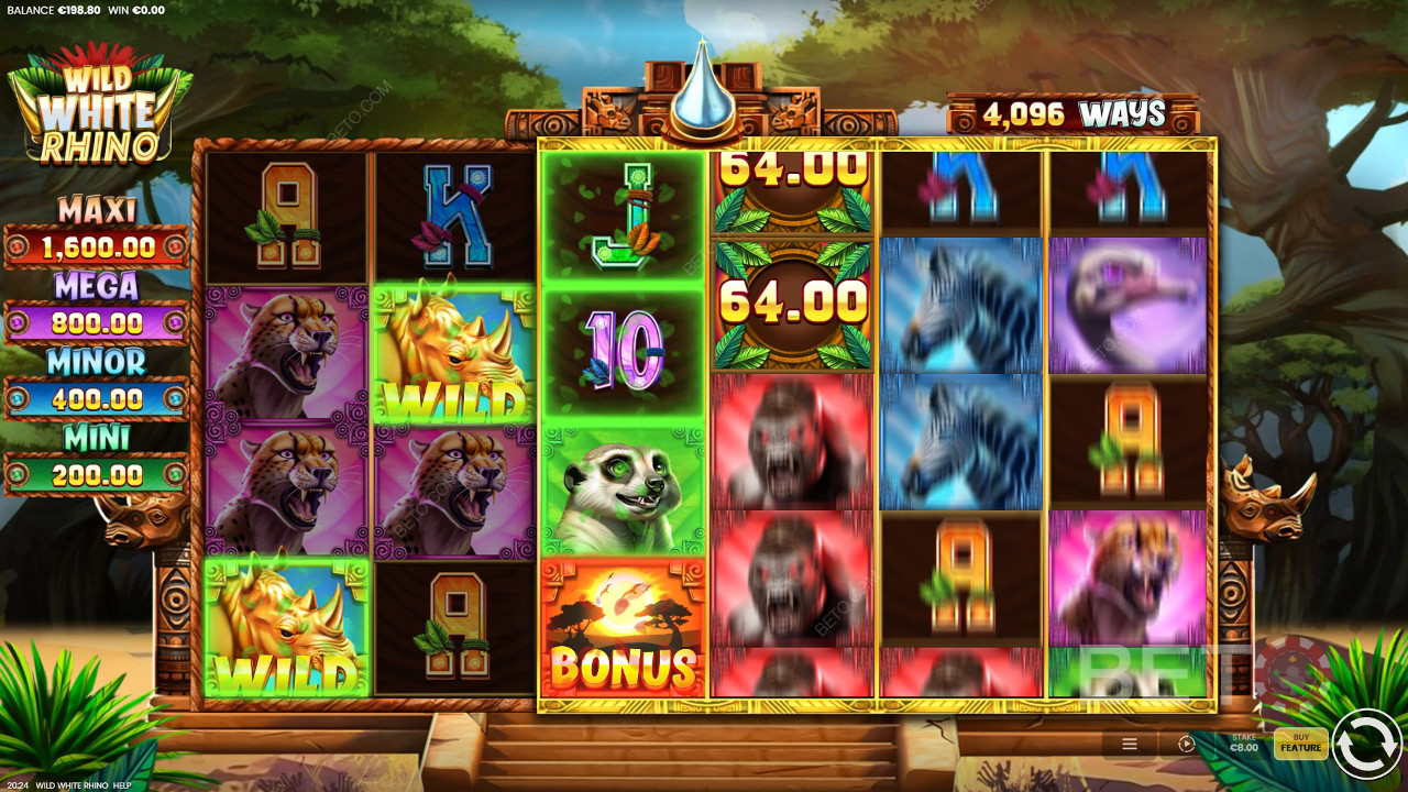 Огляд дикого білого носорога від BETO Slots