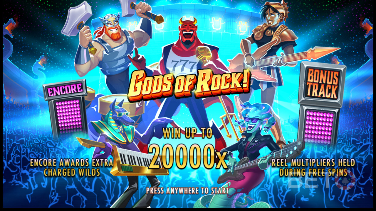 Насолоджуйтеся кількома потужними бонусними функціями в слоті Gods of Rock