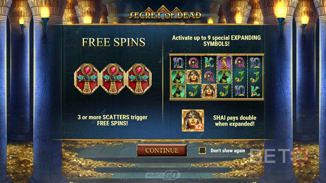 Насолоджуйтеся безкоштовними обертаннями та азартними іграми в слоті Secret of Dead