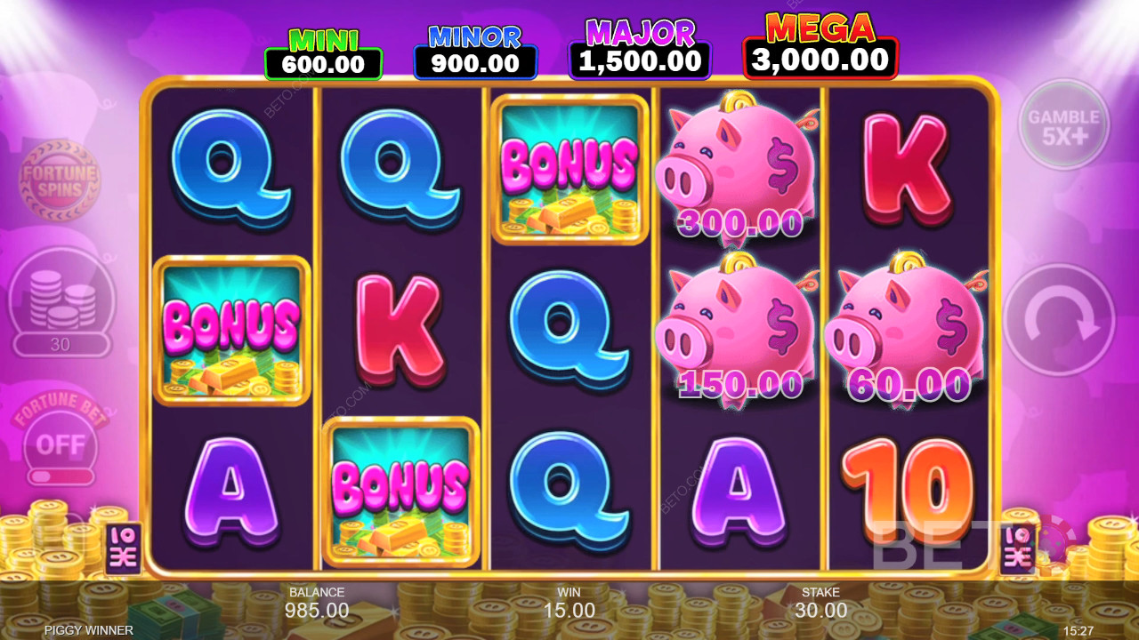 Особливості бонусу пояснюються у грі Piggy Winner від Inspired Gaming