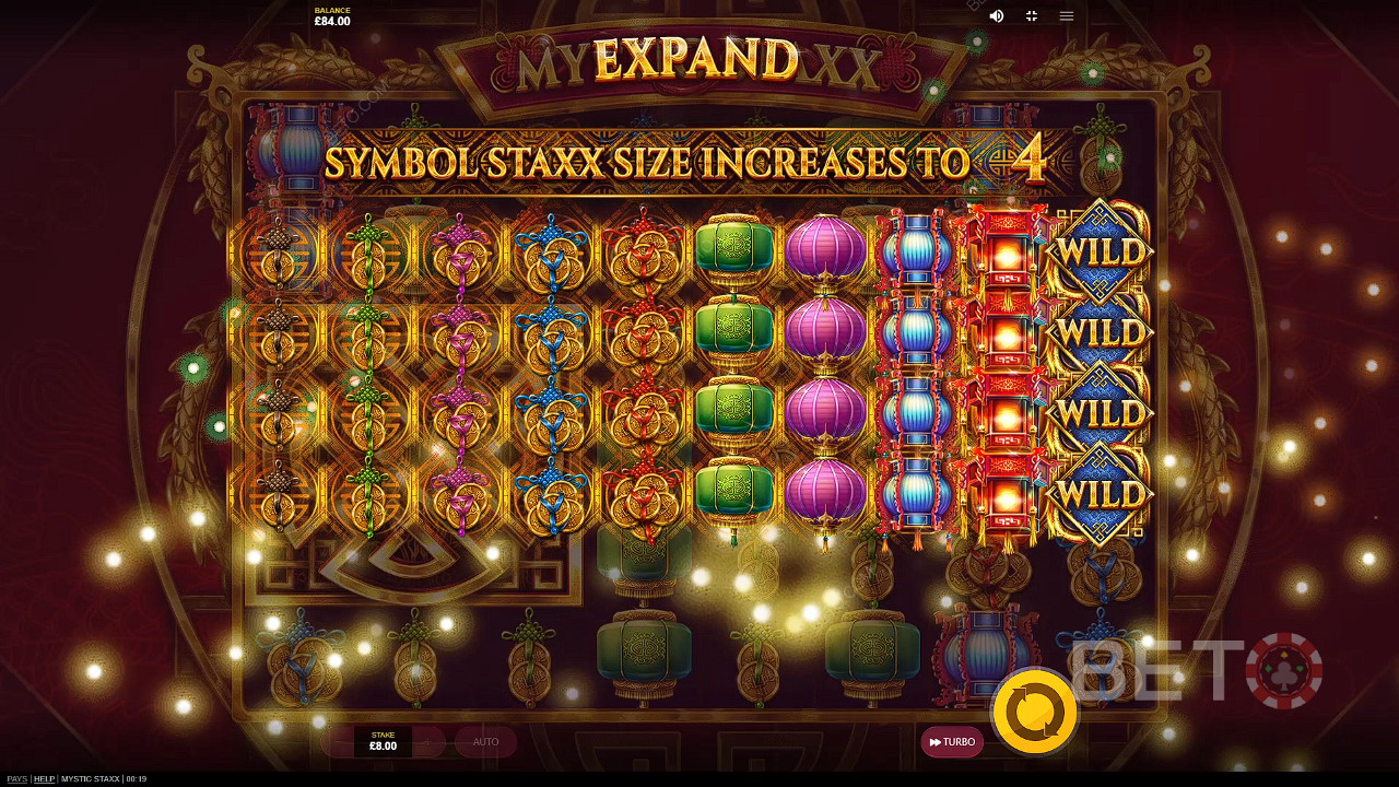 Один спін з розширеними символами може принести вам великі виграші в ігровому автоматі Mystic Staxx