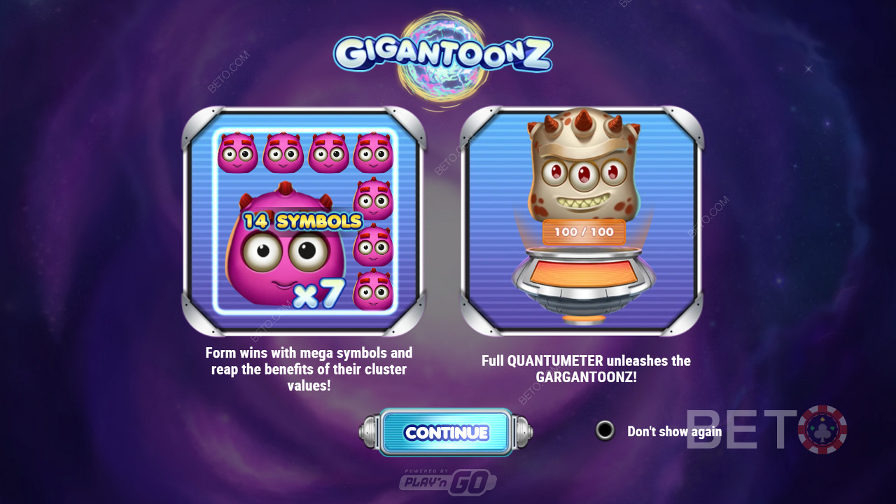 Насолоджуйтеся мега-символами, 4 модифікаторами та кластерними виграшами в слоті Gigantoonz